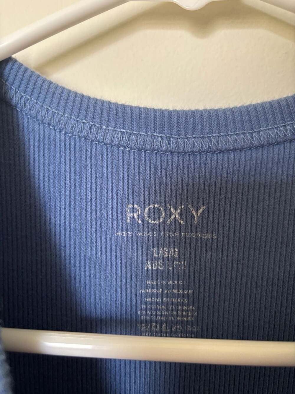 Roxy Roxify Ribbed Tank Top in Azure Blue - Picture 3 of 3